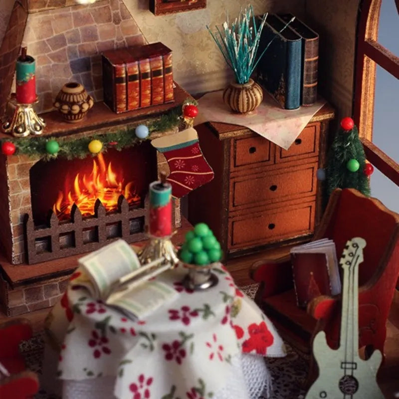 Kit de casa en miniatura Warm Christmas Lodge