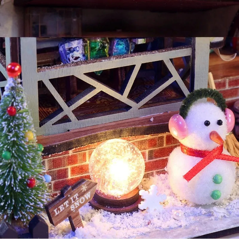 Kit de casa en miniatura Warm Christmas Lodge