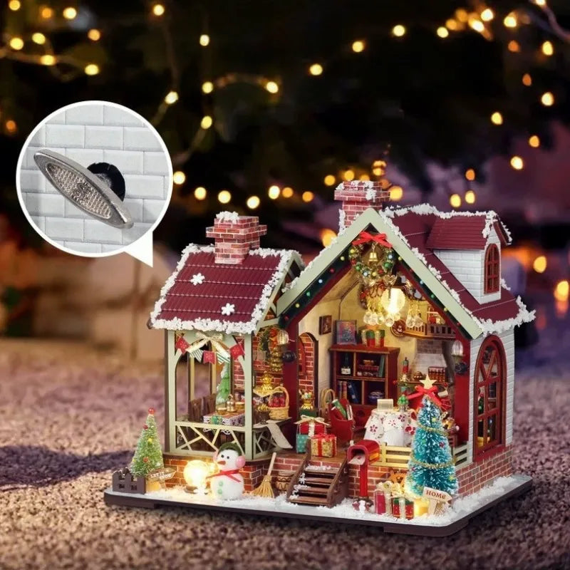 Kit de casa en miniatura Warm Christmas Lodge