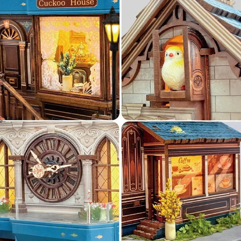 Rompecabezas 3D de madera de la casa del cuckoo