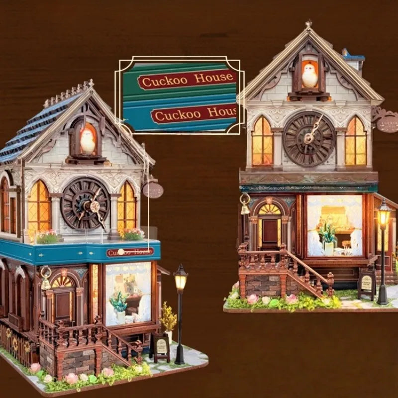 Rompecabezas 3D de madera de la casa del cuckoo