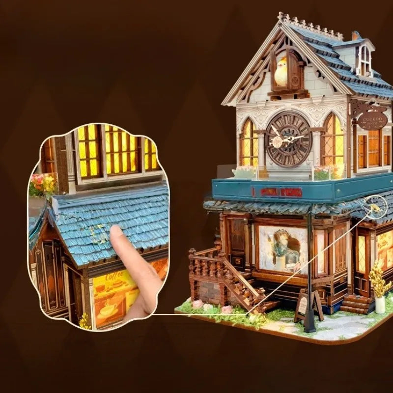 Rompecabezas 3D de madera de la casa del cuckoo