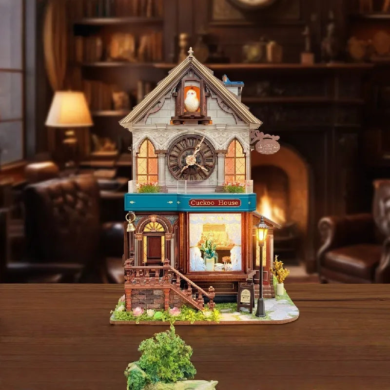 Rompecabezas 3D de madera de la casa del cuckoo