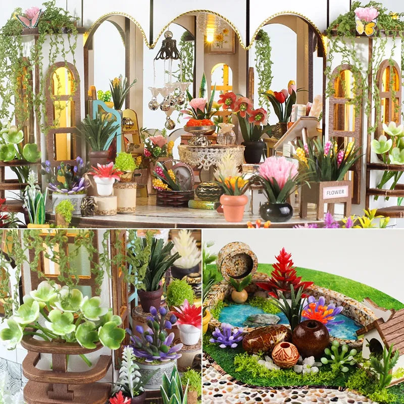Kit de casa en miniatura de jardín colgante