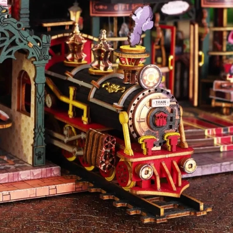 Kit de casa en miniatura - Ciudad aislada junto a la vía férrea