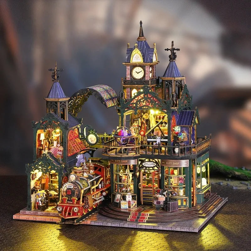 Kit de casa en miniatura Rail Track Secluded City