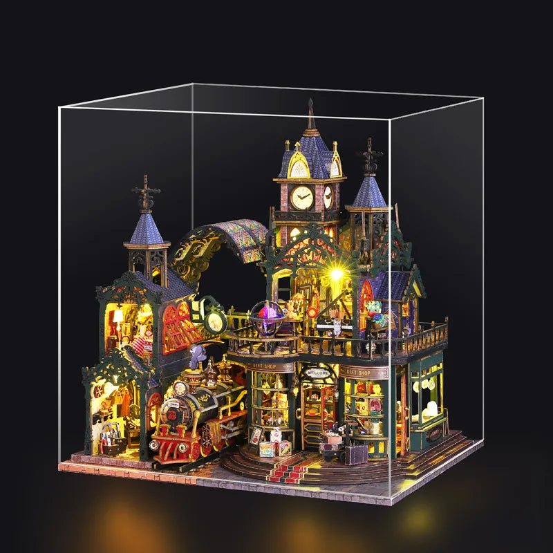 Kit de casa en miniatura Rail Track Secluded City