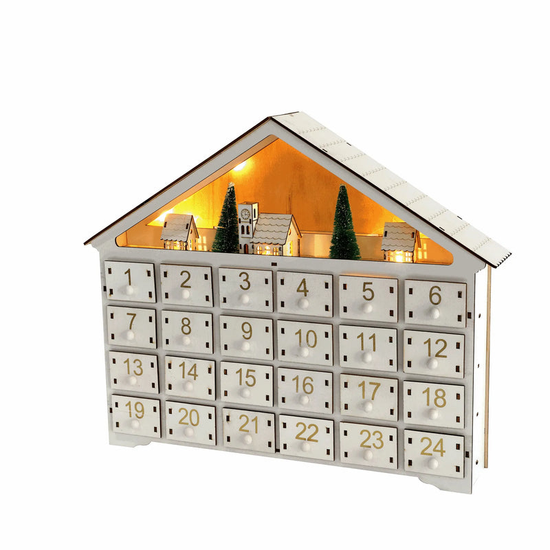 Calendario de Adviento de madera con renos