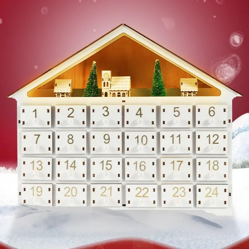 Calendario de Adviento de madera con renos