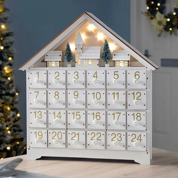 Calendario de Adviento de madera con renos