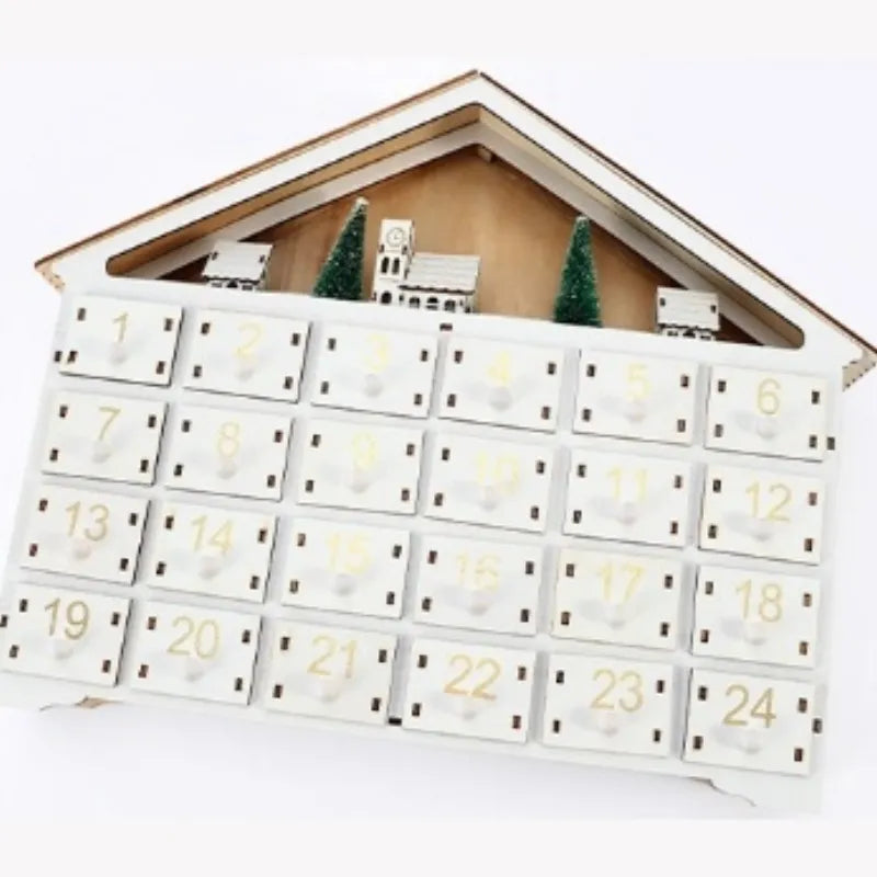 Calendario de Adviento de madera con renos