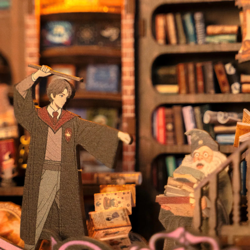 Kit de diorama con marco 3D redondo Magic Library, ronda 3