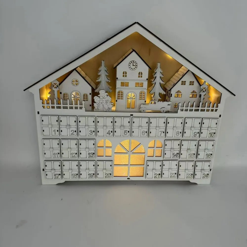Calendario de Adviento de madera blanco