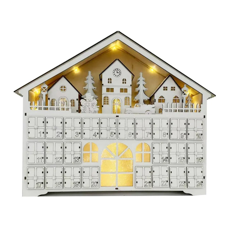Calendario de Adviento de madera blanco