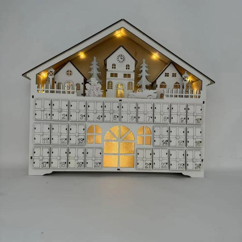 Calendario de Adviento de madera blanco