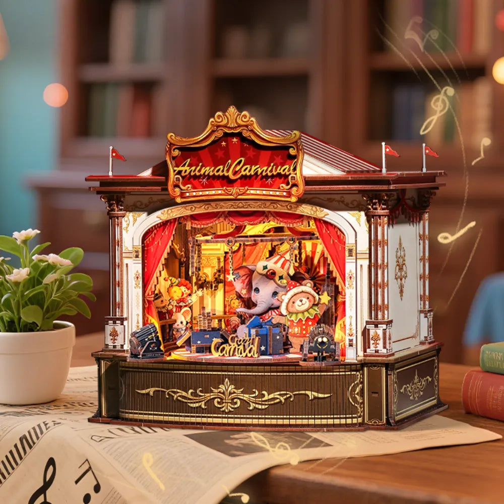 Caja de música de madera Carnaval de Animales