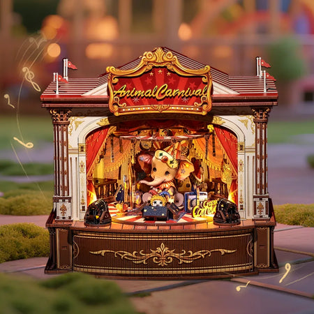 Caja de música de madera Carnaval de Animales